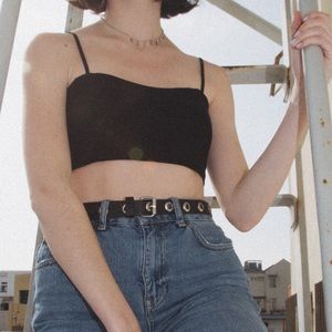 Brandy Melville Austen Black Cropped Top XS/S